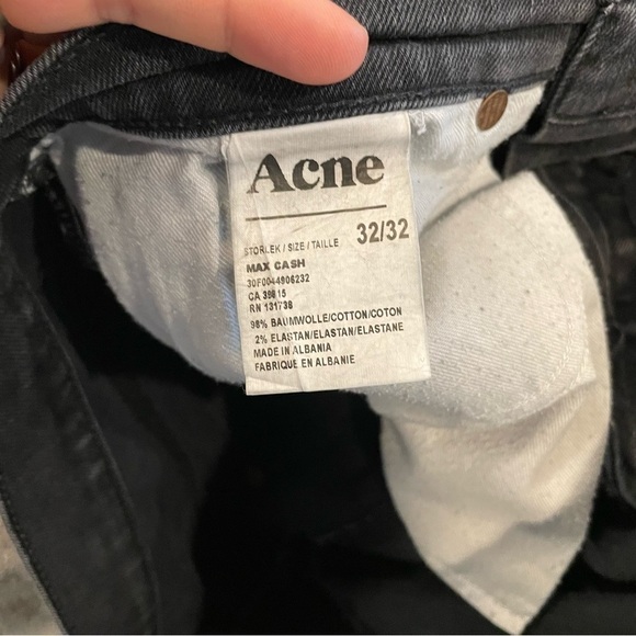Acne Studios Max Cash Black Straight Leg Jeans - Picture 8 of 9